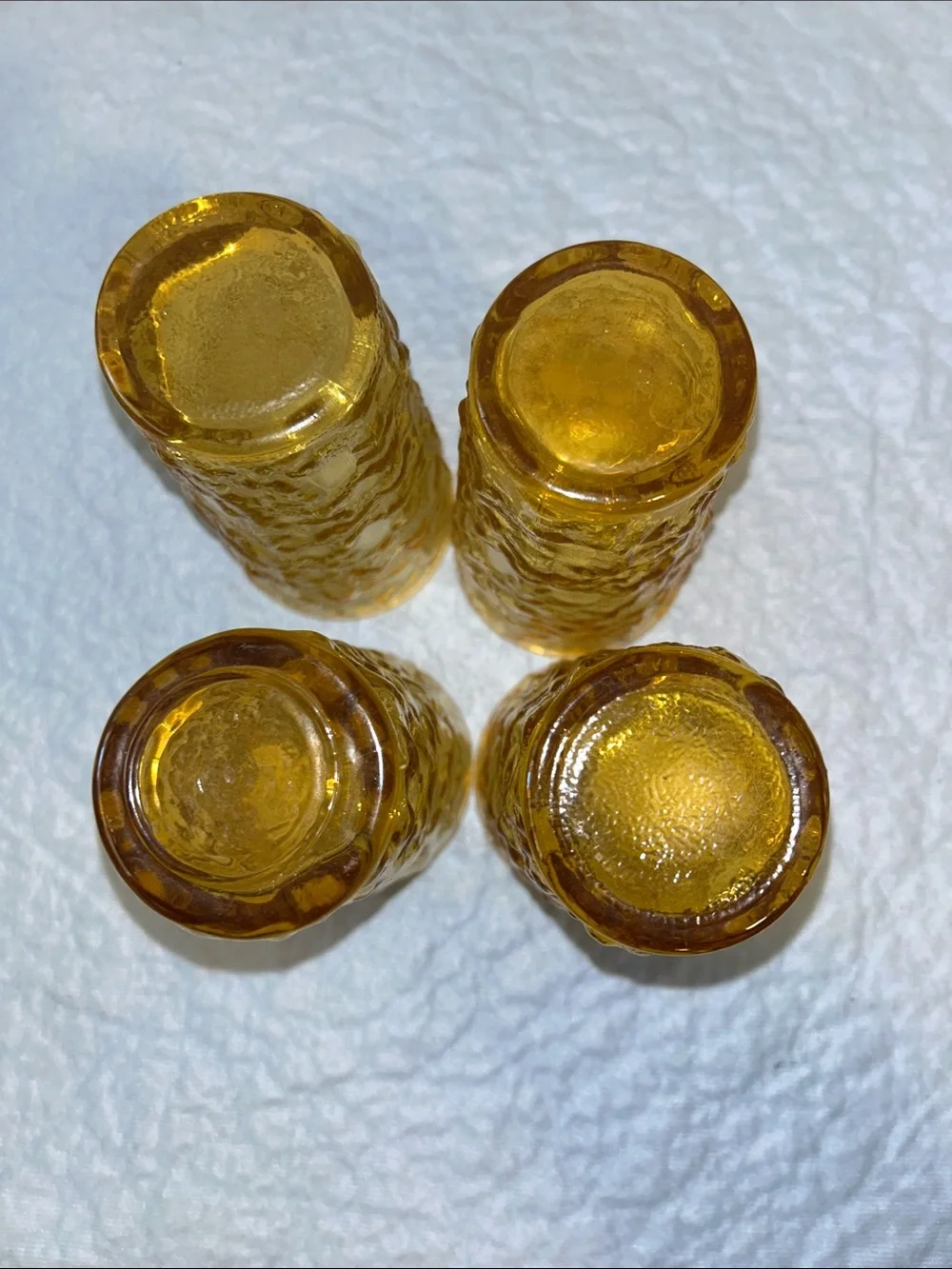 Set of 4 Anchor Hocking Lido Milano pattern tumblers.
